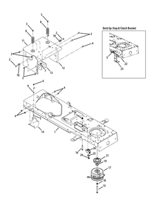 Frame And Electric Pto Clutch Diagram and Parts List for GT1554VT 14VR13CK009-14VR13CK010 Cub Cadet Lawn Tractor